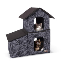 Outdoor Two-Story Kitty House with Dining Room Unheated