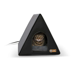 Caseta para gatos tipo A con calefacción K&H Pet Products, gris/negra, 45,7 cm x 35,6 cm x 35,6 cm – KH3880