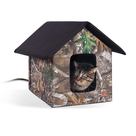 K&H Pet Products Realtree Thermo Outdoor Kitty House Camo 22″ x 18″ x 17″ – KH3883