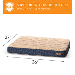 Cama ortopédica superior para mascotas con cubierta acolchada