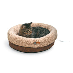K&H Pet Products Thermo-Snuggle Cup Pet Bed Bomber Chocolate 14″ x 18″ x 7″ – KH4930