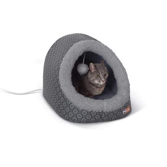K&H Pet Products Thermo-Pet Cave Heated Gray 17″ x 15″ x 13″ – KH4939