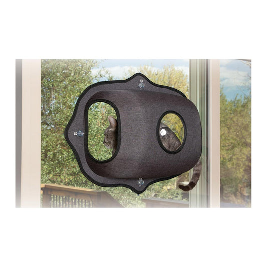 K&H Pet Products EZ Mount Window Bubble Pod Kitty Sill Dark Gray 27″ x 7.5″ x 20″ – KH4954