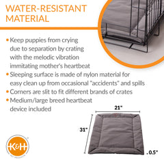 Mother’s Heartbeat Puppy Crate Pad Water-Resistant
