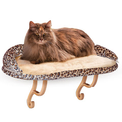 K&H Pet Products Deluxe Kitty Sill with Bolster Leopard 14″ x 24″ x 10″ – KH9097