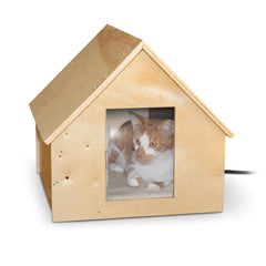 K&H Pet Products Birdwood Manor Thermo-Kitty House Wood 18″ x 16″ x 15″ – KH9600