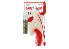 Multipet Lamb Chop® Cat Wand w/ Refillable Catnip 12"