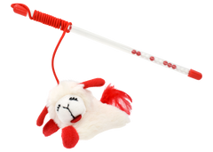 Multipet Lamb Chop® Cat Wand w/ Refillable Catnip 12"