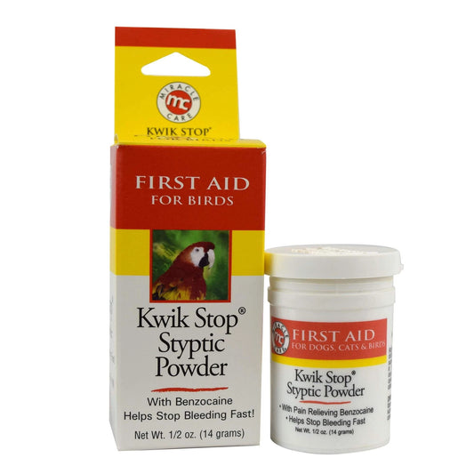 Polvo hemostático Kwik-Stop para aves