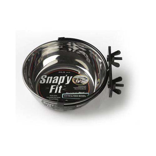 Midwest Stainless Steel Snap’y Fit Water and Feed Bowl 20 oz Stainless Steel 6″ x 6″ x 2.5″ – MW40-20