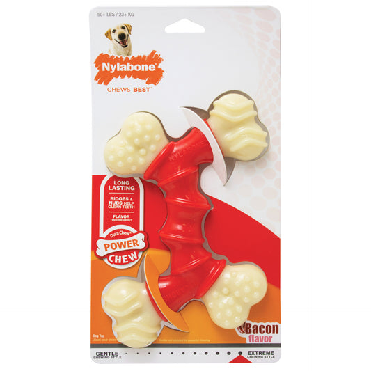 Nylabone Power Chew Double Bone Bacon Chew Toy Petite – NBB502P