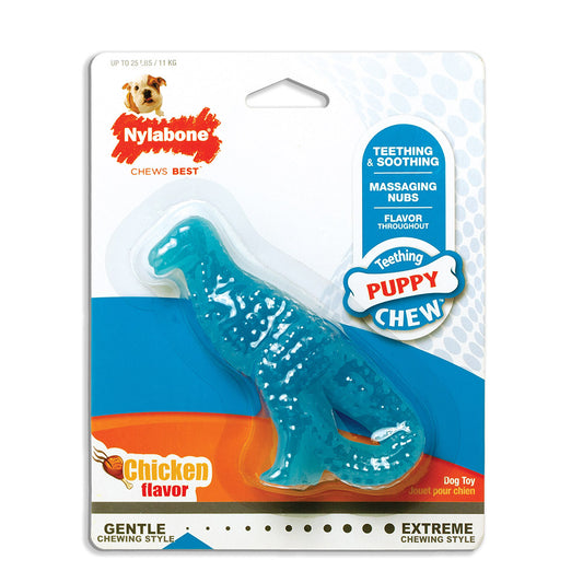 Nylabone Puppy Chew Dental Dino Chew Dog Toy Regular – NDD001P