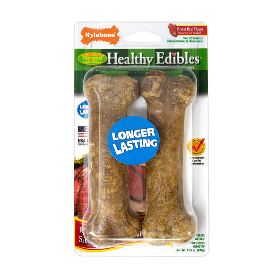Healthy Edibles Longer Lasting Beef Treats Wolf 2 count-NE803TPP