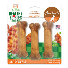 Nylabone Healthy Edibles Longer Lasting Bacon Treats Regular 3 count – NEB106P