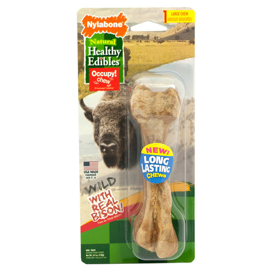 Nylabone Healthy Edibles Wild Chew Treats Bison Large 1 count – NEB203P