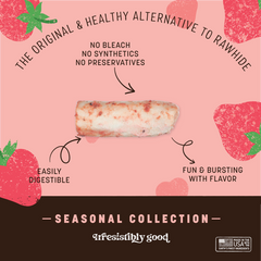 EARTH ANIMAL DOG NO HIDE ROLLS STRAWBERRIES & CREAM MEDIUM 10 COUNT