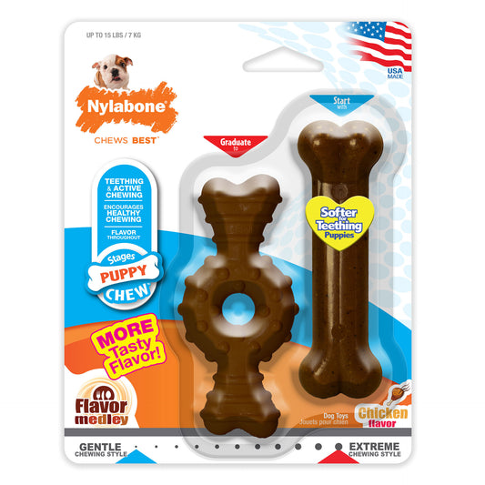 Nylabone Power Chew Ring Bone and Puppy Chew Bone Petite – NP201TPP