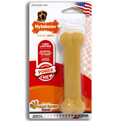 Juguete masticable para perros Nylabone Power Chew sabor mantequilla de cacahuete, tamaño regular – NPB102P