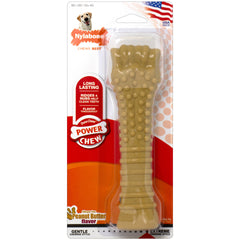 Juguete masticable para perros Nylabone Power Chew sabor mantequilla de cacahuete, tamaño regular – NPB102P