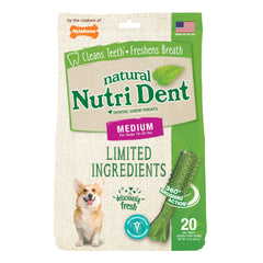 Nutri Dent Limited Ingredient Dental Chews Fresh Breath Medium 20 count