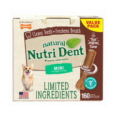 Nylabone Nutri Dent Limited Ingredient Dental Chews Filet Mignon Mini 160 count – NTD660T160P