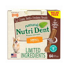 Nylabone Nutri Dent Limited Ingredient Dental Chews Filet Mignon Small 64 count – NTD661T64P