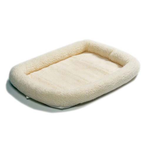 Midwest Quiet Time Fleece Dog Crate Bed White 22″ x 13″ – QT40222