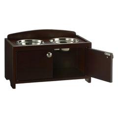 Comedero de madera elegante para mascotas