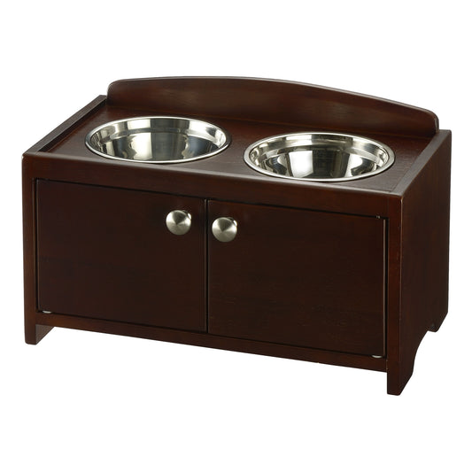 Comedero de madera elegante para mascotas