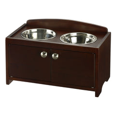 Comedero de madera elegante para mascotas