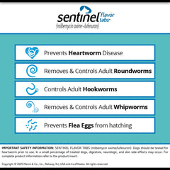 Rx Sentinel Flavor Tabs 2-10lbs x 6 tablets