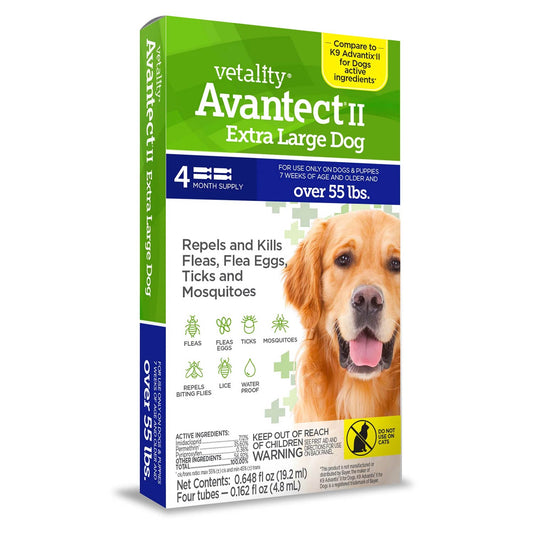 Avantect II Flea and Tick Topical for Dogs, 4-pack Size: Dog over 55 lb