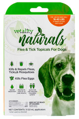 3-pk Vetality Naturals Flea & Tick Topicals for Dogs Size: Dog 16-40 lb
