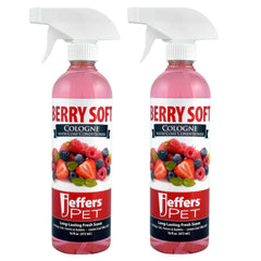 Jeffers Pet Cologne for Dogs, Cats, Rabbits & Ferrets, Berry Soft 16oz, 2pk