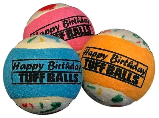 Happy Birthday Tuff Balls, 2.5", 3 pk