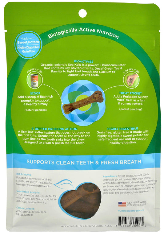 Small Fruitables BioActive Fresh Mouth Dental Chews, 15 count