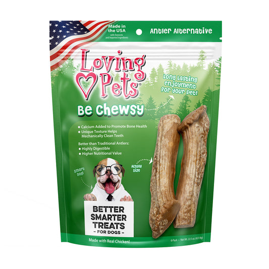 Loving Pets Be Chewsy Antler Alternative Dog Chew, 6pk