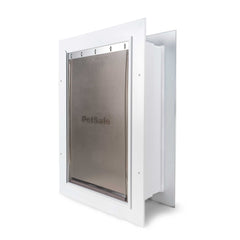 Puerta para mascotas PetSafe de entrada a la pared, grande, blanca – ZPA00-16203