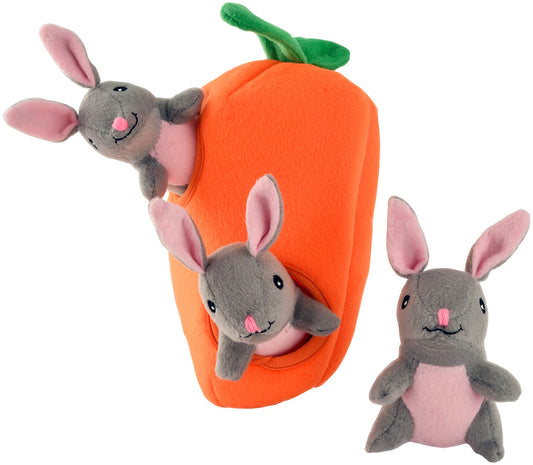 ZP Bunnies 'n Carrot Burrow Plush Puzzle Toy
