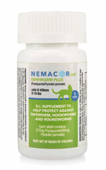 Nemacor Plus G.I. Support Supplement for Cats, 5 Count - Small Scored Tablets with Vanilla Yeast Flavor, Promotes Digestive Wellness & Intestinal Health