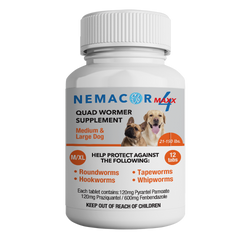 Nemacor Maxx 4 for Dogs, Beef, 12 ct Sz: Dog 21-150lb