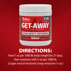 Jeffers Equine Get-A-Way Feed Additive Powder – Natural Garlic & Thiamine Supplement for Horses, Supports Comfort and Well-Being - 2lb
