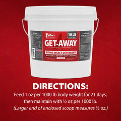Jeffers Equine Get-A-Way Feed Additive Powder – Natural Garlic & Thiamine Supplement for Horses, Supports Comfort and Well-Being – 10lb