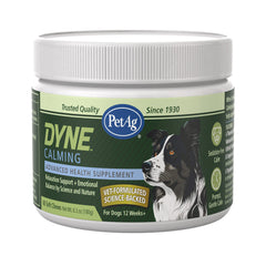 PetAg Dyne Soft Chews Calming Support and Stress Relief from Loud Noises, Travel & Separation Non-Sedative, Chicken Liver Flatvored, 60 Count
