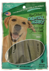 Real Meat Mint Dental Jerky 6 oz – Wheat-Free Dog Treats for Clean Teeth & Fresh Breath