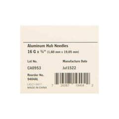 16ga x 3/4" Alum Hub Needle (100)