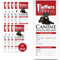 Jeffers Canine Health Records, 10 pack - Health Tracker & Monitor Logbook for Vaccinations, Treatment and Wellness, Includes Owner Info, Veterinary Record Keeper, Dog Care Organizer