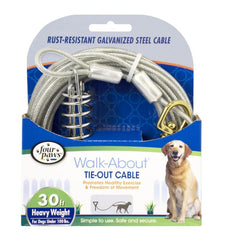 Four Paws Heavy Weight Tie Out Cable Silver 30ft