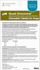 Bayer Quad Dewormer, Medium Dog, 2 chewable tab
