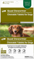 Bayer Quad Dewormer, Small Dog, 4 chewable tab